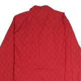 GUESS Mens Red Plaid Cotton Blend Shirt L Stylish Designer Casual Wear