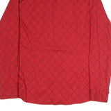 GUESS Mens Red Plaid Cotton Blend Shirt L Stylish Designer Casual Wear