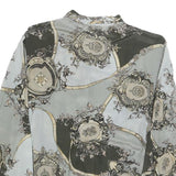 DONNA ELENA Womens Green & Cream Printed Shirt Long Sleeve Collared M Elegant