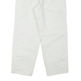 WEPPOS Mens White Relaxed Trousers W32 L28 Cotton Blend Zip Casual