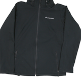 COLUMBIA Womens Black Outdoor Jacket M Polyester Blend Hooded Zip Up