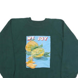 Mens Green Sweatshirt Mt Joy Crew Neck 3XL Cotton Blend Graphic Print Casual