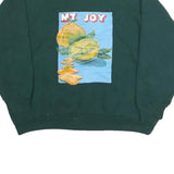 Mens Green Sweatshirt Mt Joy Crew Neck 3XL Cotton Blend Graphic Print Casual