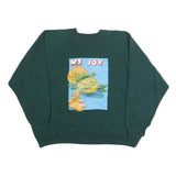Mens Green Sweatshirt Mt Joy Crew Neck 3XL Cotton Blend Graphic Print Casual