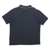 CHAPS Mens Blue Polo Shirt L Cotton Blend Short Sleeve Striped Classic Fit