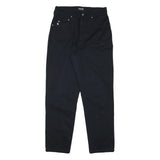 HIS Mens Cotton Blend Black Regular Fit Straight Leg Trousers W28 L28 Zip