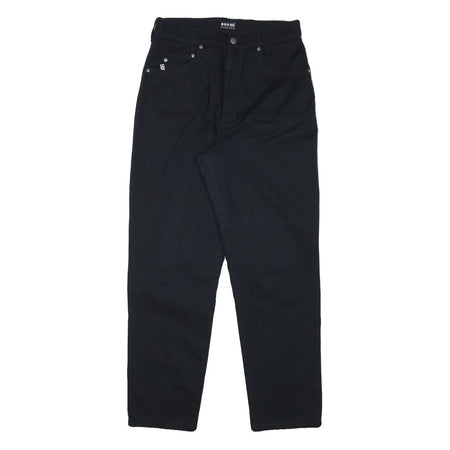 HIS Mens Cotton Blend Black Regular Fit Straight Leg Trousers W28 L28 Zip