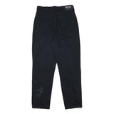 HIS Mens Cotton Blend Black Regular Fit Straight Leg Trousers W28 L28 Zip