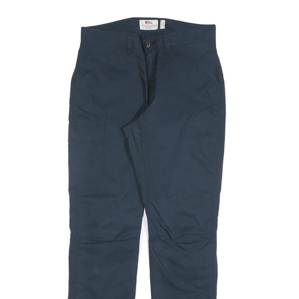 FJALLRAVEN Womens Polyester Blend Navy Slim Straight Trousers W30 L32 Outdoor