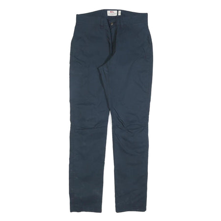 FJALLRAVEN Womens Polyester Blend Navy Slim Straight Trousers W30 L32 Outdoor