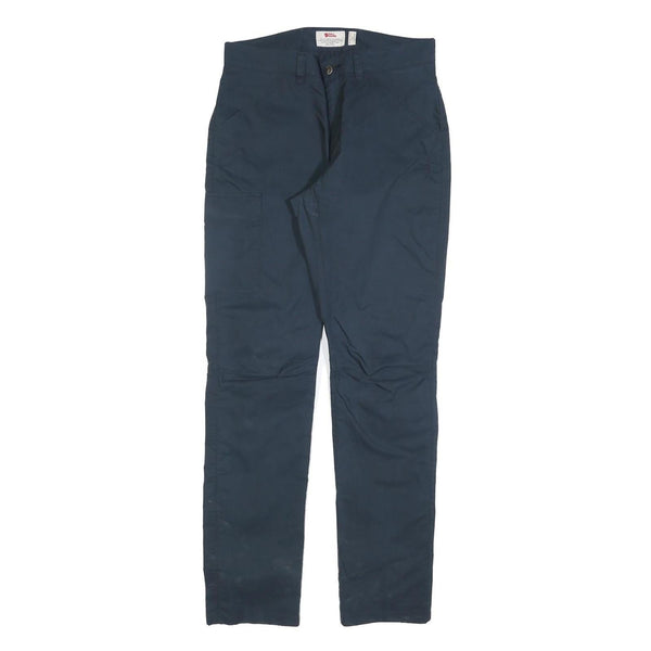 FJALLRAVEN Womens Polyester Blend Navy Slim Straight Trousers W30 L32 Outdoor
