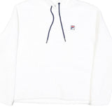 FILA Womens White Hoodie XL Polyester Blend Casual Wear Drawstring Hood