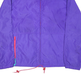 WOOLRICH Womens Purple Outdoor Jacket L Nylon Woven Plain Zip Hooded Relaxed Fit