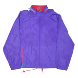 WOOLRICH Womens Purple Outdoor Jacket L Nylon Woven Plain Zip Hooded Relaxed Fit