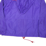 WOOLRICH Womens Purple Outdoor Jacket L Nylon Woven Plain Zip Hooded Relaxed Fit