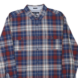 TOMMY HILFIGER Mens Blue & Red Check Shirt XL Classic Fit Button-Down Collar