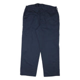 RED KAP Mens Cotton Blend Navy Regular Fit Straight Leg Trousers W36 L30