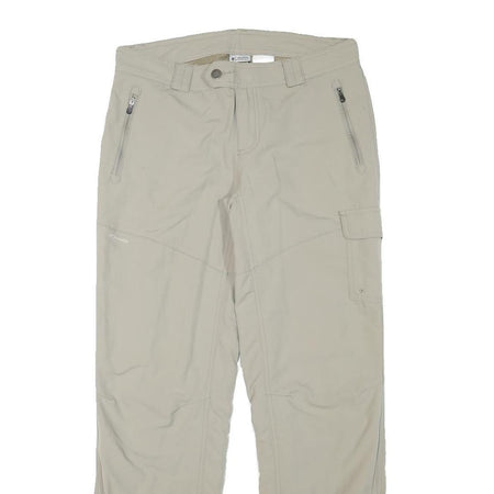 COLUMBIA Lined Womens Regular Fit Beige Trousers W32 L30 Outdoor Zip Pocket