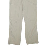 COLUMBIA Lined Womens Regular Fit Beige Trousers W32 L30 Outdoor Zip Pocket