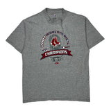 2007 Red Sox Majestic Mlb T-Shirt - Large Grey Cotton Blend