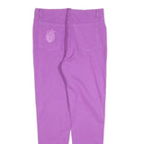 Womens Cotton Blend Lilac Slim Zip Trousers W32 L30 Stylish Casual Fit