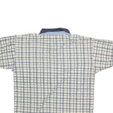 BUGLE BOY Mens Blue & Cream Checked Short Sleeve Polo Shirt M Cotton Blend