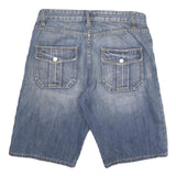 OOH MOW MAO Womens Denim Blue Casual Shorts L W30 Cotton Blend