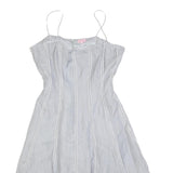 PHASE EIGHT Womens Light Blue Silk Blend Fit & Flare Sleeveless Midi Dress UK 16