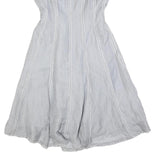 PHASE EIGHT Womens Light Blue Silk Blend Fit & Flare Sleeveless Midi Dress UK 16