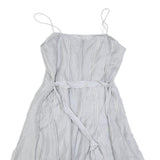 PHASE EIGHT Womens Light Blue Silk Blend Fit & Flare Sleeveless Midi Dress UK 16