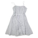 PHASE EIGHT Womens Light Blue Silk Blend Fit & Flare Sleeveless Midi Dress UK 16