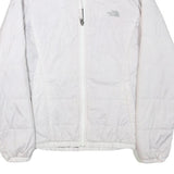 THE NORTH FACE Womens White Jacket M Polyester Blend Plain Outdoor Zip Warm