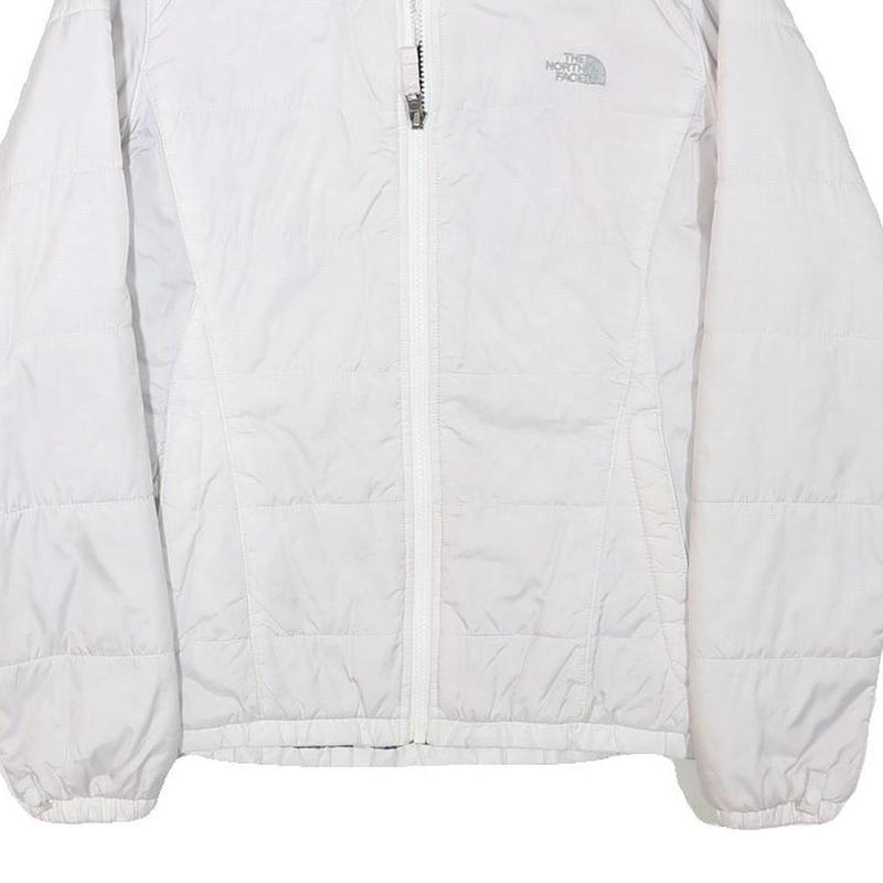 THE NORTH FACE Womens White Jacket M Polyester Blend Plain Outdoor Zip Warm