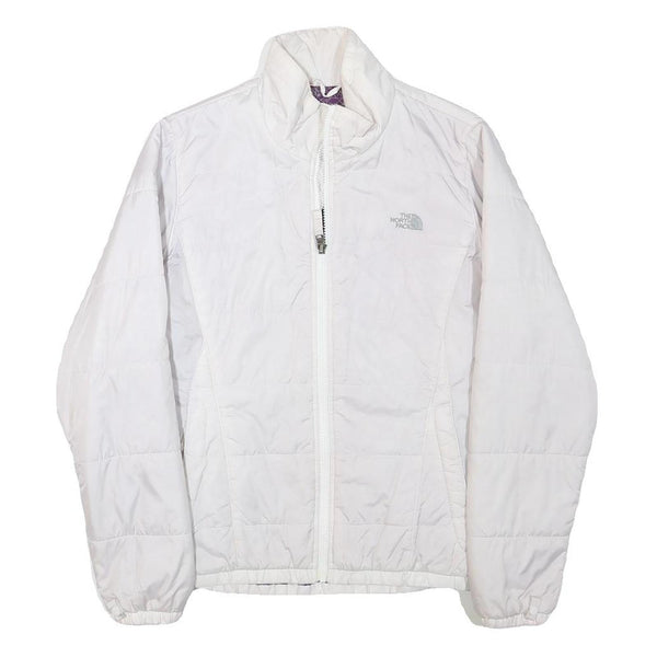 THE NORTH FACE Womens White Jacket M Polyester Blend Plain Outdoor Zip Warm