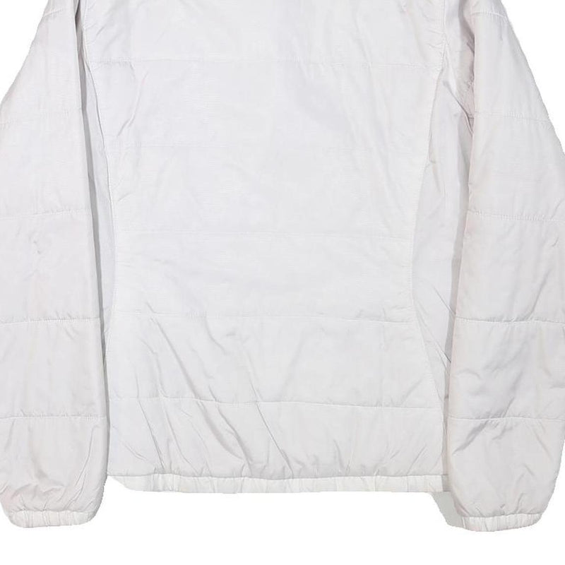 THE NORTH FACE Womens White Jacket M Polyester Blend Plain Outdoor Zip Warm