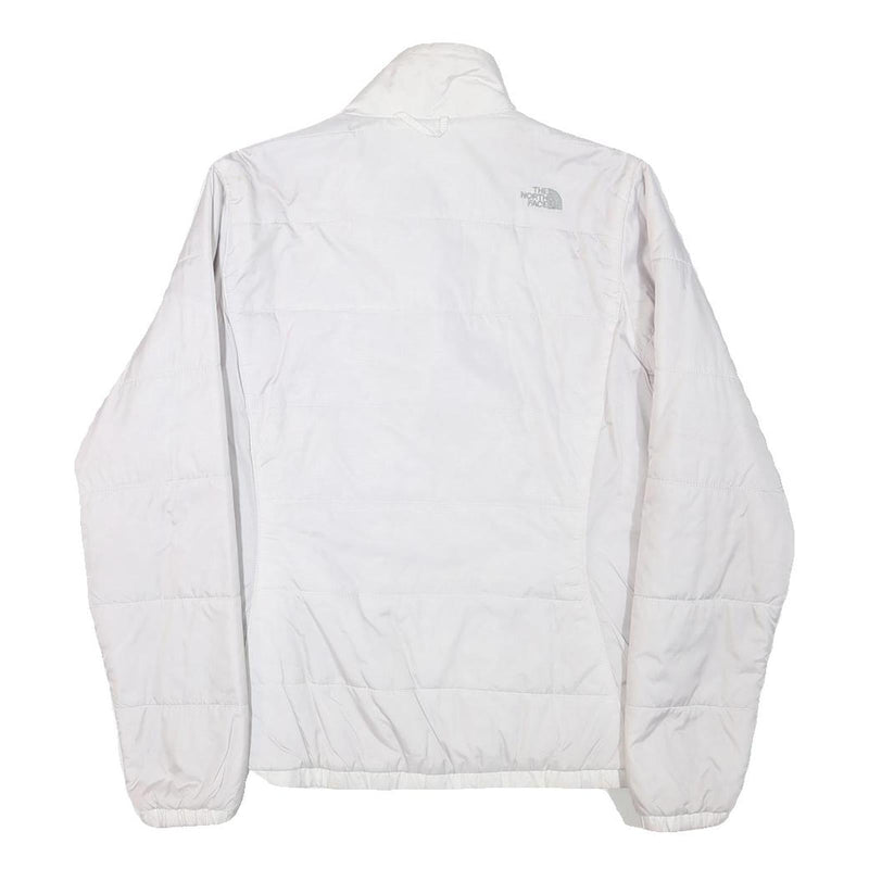 THE NORTH FACE Womens White Jacket M Polyester Blend Plain Outdoor Zip Warm