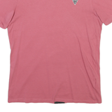 GUESS Mens Pink Crew Neck Short Sleeve T-Shirt M Cotton Blend Logo Print