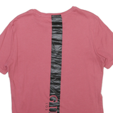 GUESS Mens Pink Crew Neck Short Sleeve T-Shirt M Cotton Blend Logo Print