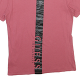 GUESS Mens Pink Crew Neck Short Sleeve T-Shirt M Cotton Blend Logo Print