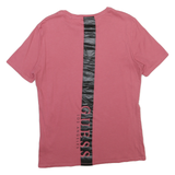 GUESS Mens Pink Crew Neck Short Sleeve T-Shirt M Cotton Blend Logo Print