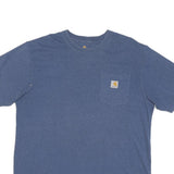 CARHARTT Mens Blue Pocket T-Shirt L Short Sleeve Crew Neck Classic Cotton Blend