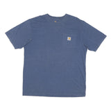 CARHARTT Mens Blue Pocket T-Shirt L Short Sleeve Crew Neck Classic Cotton Blend