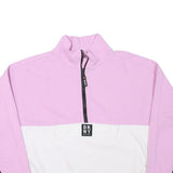 DKNY Womens Pink & White Colourblock Half Zip L Sweatshirt Outerwear