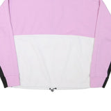 DKNY Womens Pink & White Colourblock Half Zip L Sweatshirt Outerwear
