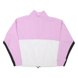 DKNY Womens Pink & White Colourblock Half Zip L Sweatshirt Outerwear