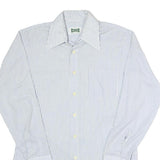 BVD Mens White & Grey Stripe Shirt S Classic Cotton Blend Casual Button Up