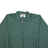 CHAMPION Mens Green Nylon Zip Jacket XL Plain Lightweight Casual Sportswear