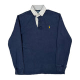 Polo By Ralph Lauren Rugby Shirt - Small Blue Cotton