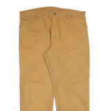 DICKIES Mens Cotton Beige Regular Straight Trousers W42 L32 Workwear Durable Zip