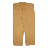 DICKIES Mens Cotton Beige Regular Straight Trousers W42 L32 Workwear Durable Zip